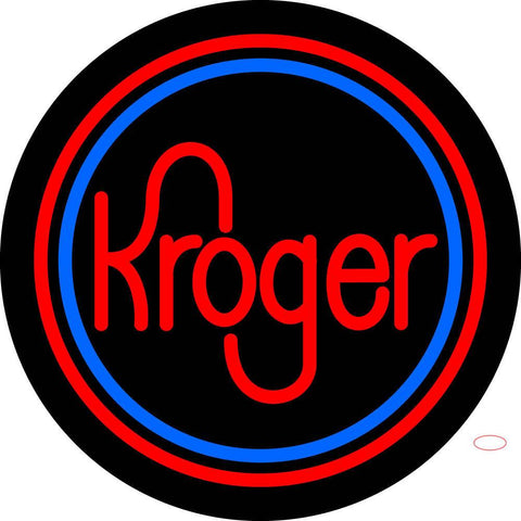 Custom White Kroger With Round Logo Neon Sign 7 