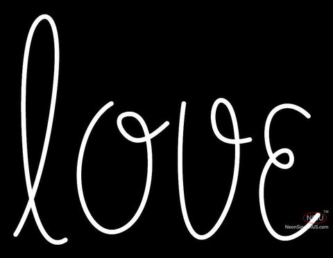 Custom White Love Neon Sign  
