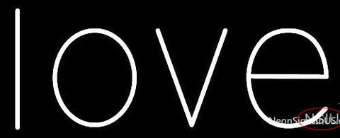 Custom White Love Neon Sign  