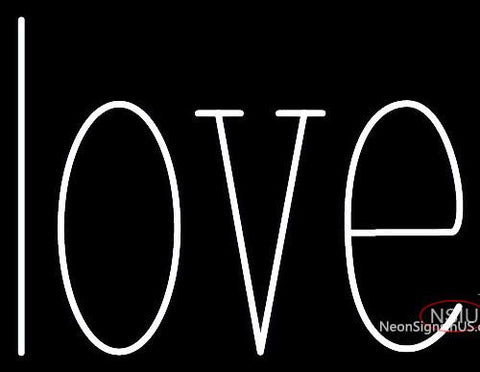 Custom White Love Neon Sign  