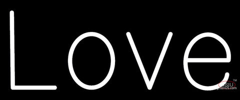 Custom White Love Neon Sign  