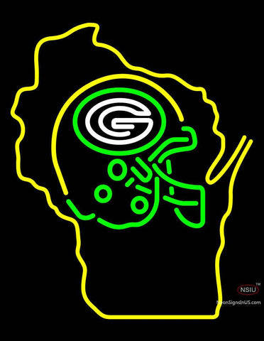 Custom Wisconsin Stat Green Bay Packer Neon Sign  