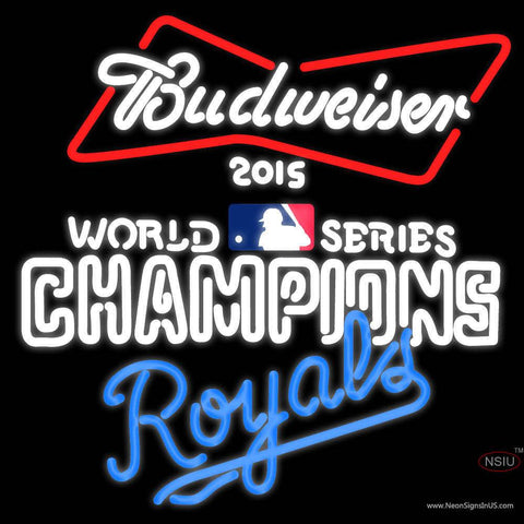 Custom World Series Champions Royals Logo Budweiser Real Neon Glass Tube Neon Sign 