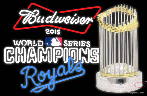 Custom World Series Champions Royals Logo Budweiser Real Neon Glass Tube Neon Sign 