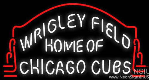 Custom Wrigley Field Home Of Chicago Cubs Real Neon Glass Tube Neon Sign