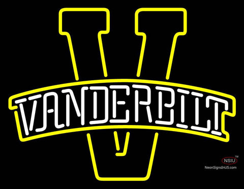 Custom Yellow And White Vanderbilt Neon Sign  