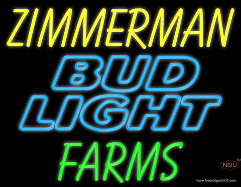 Custom Zimmerman Farms Budlight Real Neon Glass Tube Neon Sign 