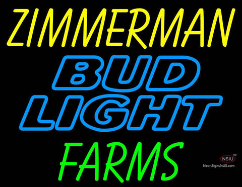 Custom Zimmerman Farms Budlight Neon Sign  