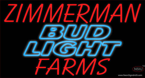 Custom Zimmerman Farms Budlight Real Neon Glass Tube Neon Sign 