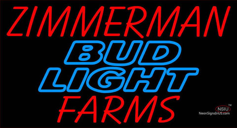 Custom Zimmerman Farms Budlight Neon Sign  