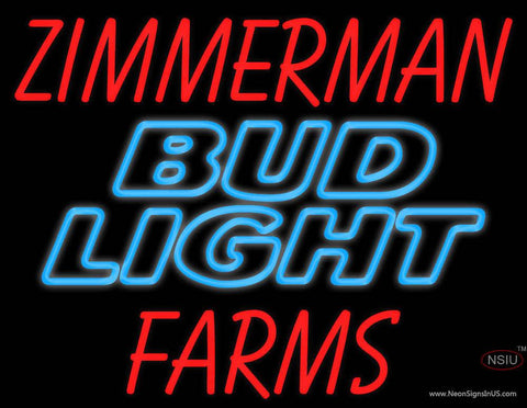 Custom Zimmerman Farms Budlight Real Neon Glass Tube Neon Sign