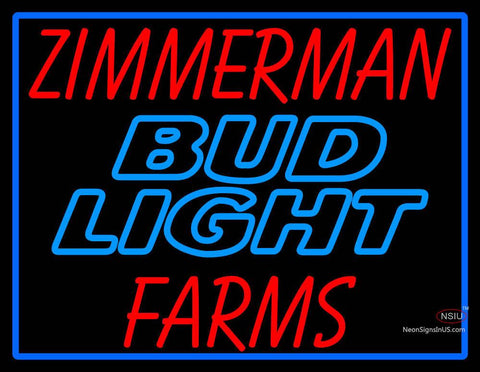 Custom Zimmerman Farms Budlight Neon Sign  