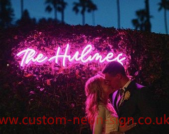 Custom The Hulmes Wedding Home Deco Neon Sign 