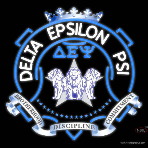 Delta Epsilon Psi Logo Real Neon Glass Tube Neon Sign 