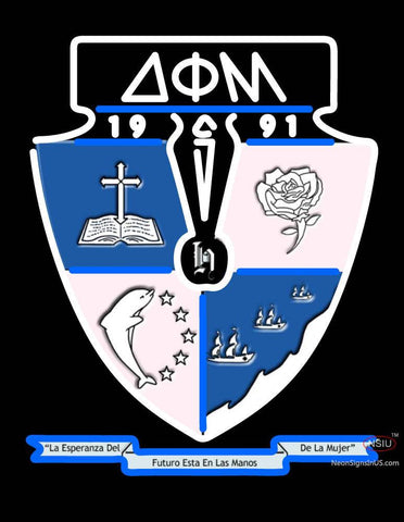Delta Phi Mu Latina Greek Logo Neon Sign 