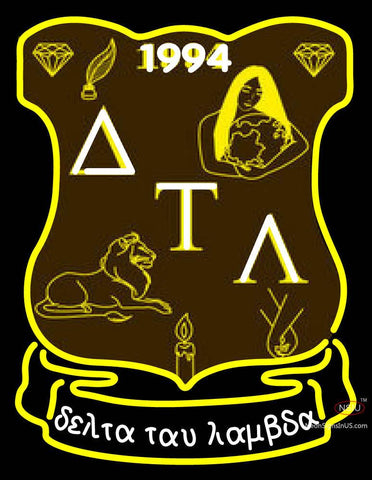 Delta Tau Lambda Latina Greek Logo Neon Sign 