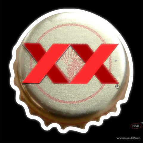 Dos Equis Amber Mexico Bottle Cap Neon Beer Sign x 