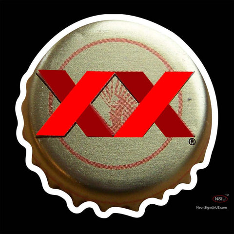 Dos Equis Amber Mexico Bottle Cap Neon Beer Sign x 