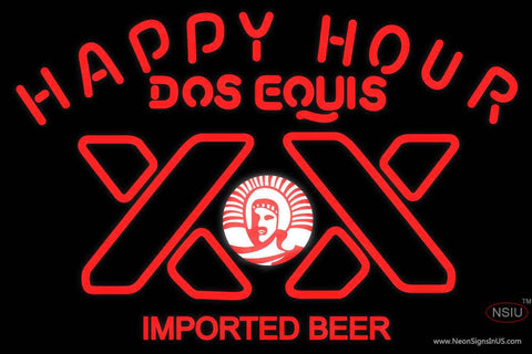 Dos Equis Beer Happy Hour Neon Beer Sign 