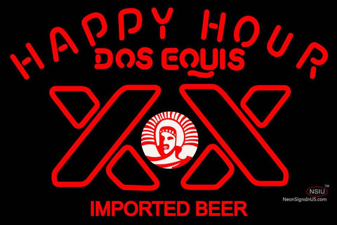 Dos Equis Beer Happy Hour Neon Beer Sign