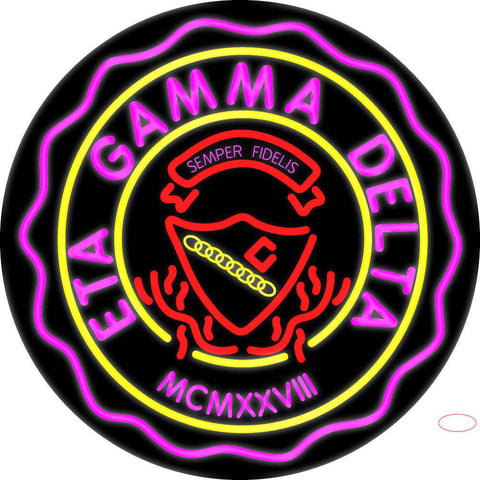 Eta Gamma Delta Logo Real Neon Glass Tube Neon Sign 
