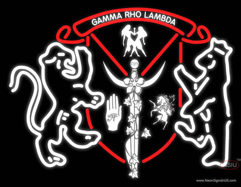 Gamma Rho Lambda Logo Real Neon Glass Tube Neon Sign 