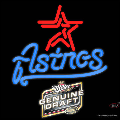 Genuine Draft Houston Astros MLB Real Neon Glass Tube Neon Sign   x 