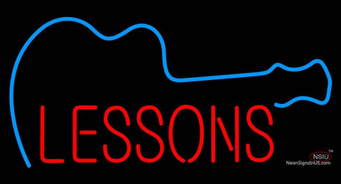 Guitar Lessons Neon Sign 