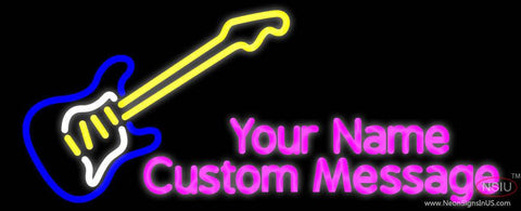 Guitar Logo Real Neon Glass Tube Neon Sign 