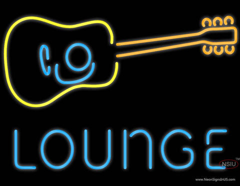 Guitar Lounge Real Neon Glass Tube Neon Sign 