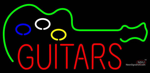Guitars Flashing Neon Sign 