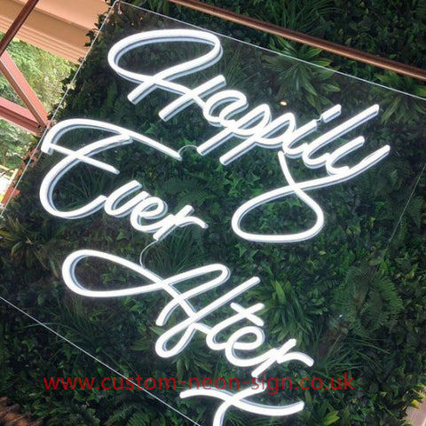 Happily Ever After X White Wedding Home Deco Neon Sign 
