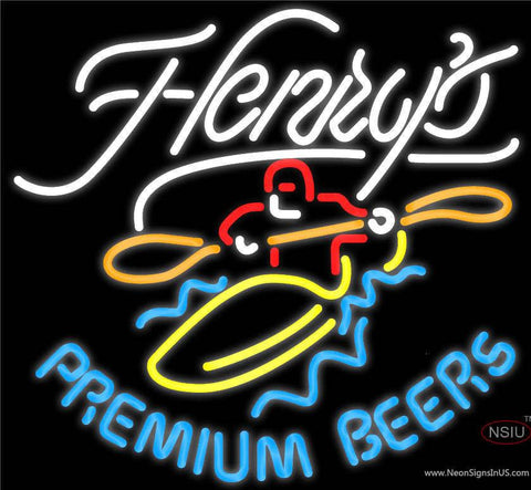 Henrys Premium Beers Real Neon Glass Tube Neon Sign 