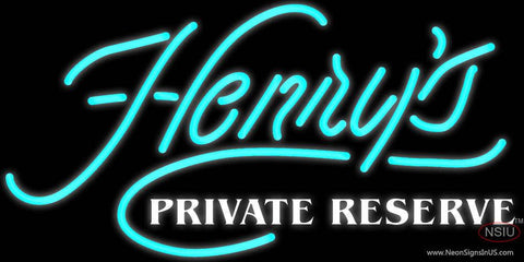 Henrys Private Reserve Real Neon Glass Tube Neon Sign