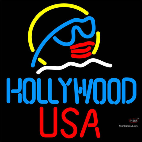 Hollywood Usa Neon Sign x