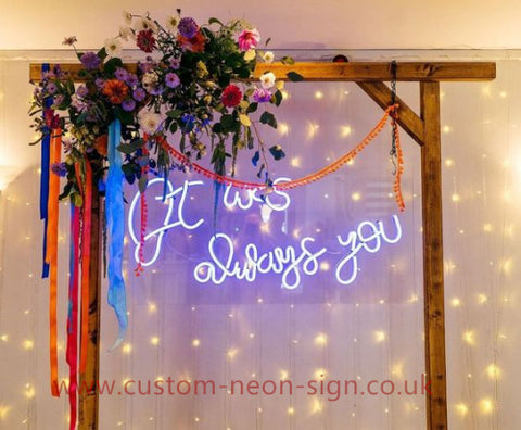 I Was Always You Blue Wedding Home Deco Neon Sign 