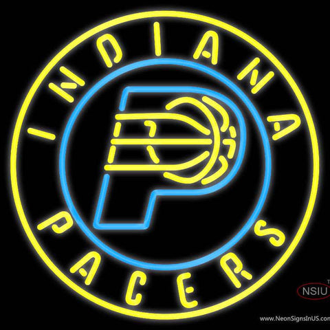 Indian Pacers Alternate And Center Logo Real Neon Glass Tube Neon Sign 