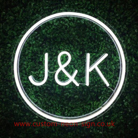 J And K Circle Wedding Home Deco Neon Sign 