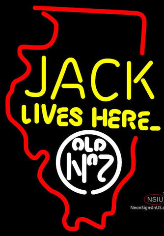 Jack Daniels Jack Lives Here Illinois Neon Sign