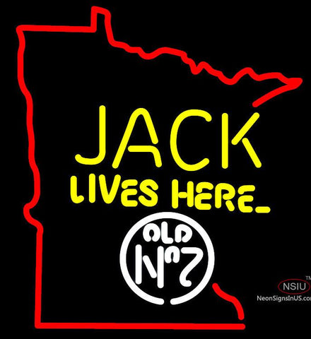 Jack Daniels Jack Lives here Minnesota neon sign