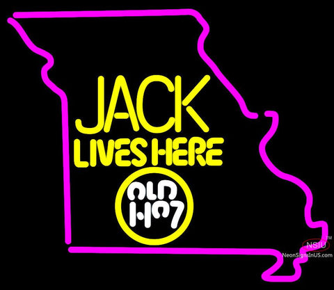 Jack Daniels Jack Lives Here Missouri Neon Sign 