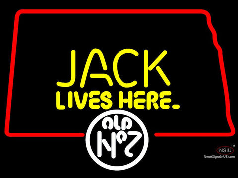 Jack Daniels Jack Lives Here North Dakota Neon Sign 