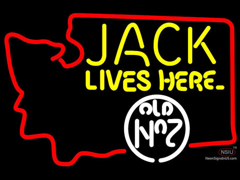 Jack Lives Here Washington Jack Daniels Neon Sign 
