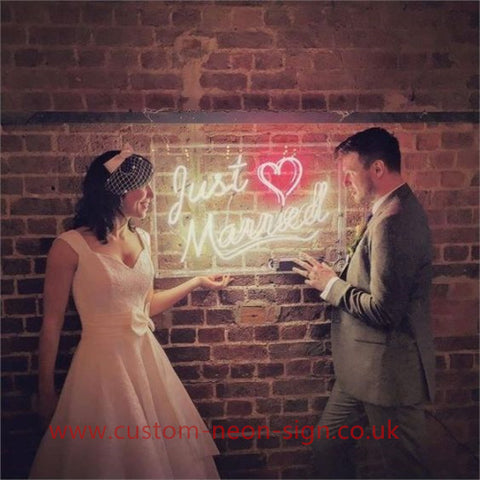 Just Married Wedding Home Deco Neon Sign 