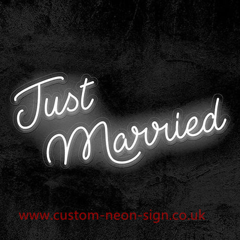 Just Married White Wedding Home Deco Neon Sign