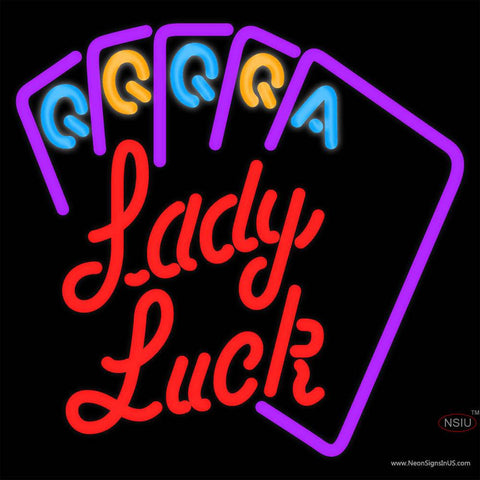 Lady Luck Real Neon Glass Tube Neon Sign x 