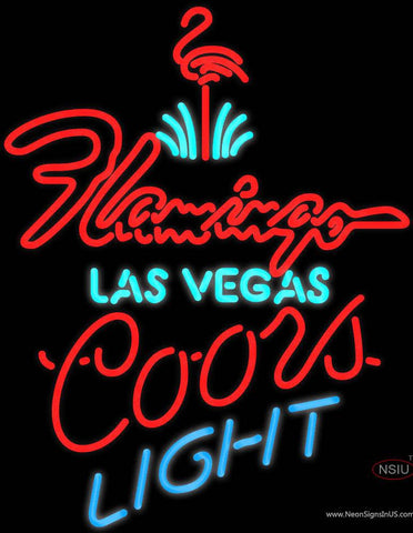 Large Flamingo Hotel Las Vegas Coors Light Real Neon Glass Tube Neon Sign