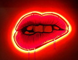 Sara Pope lips Handmade Art Neon Sign