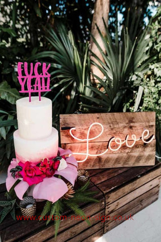 Love Pink Wedding Home Deco Neon Sign