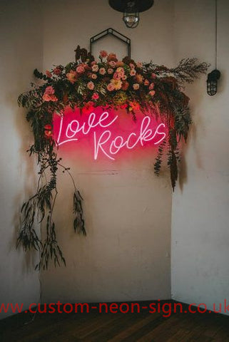 Love Rocks Wedding Home Deco Neon Sign